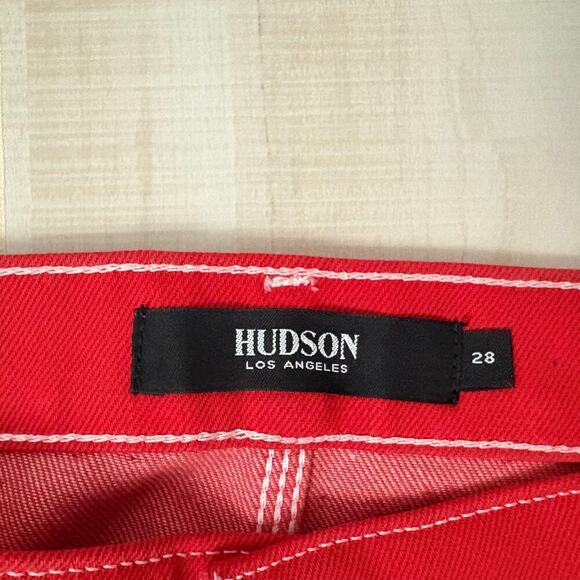 Hudson Carpenter Short Women’s 
Sz 28 Jasper (red) Utility Hammer Loop Raw Hem - Picture 8 of 13